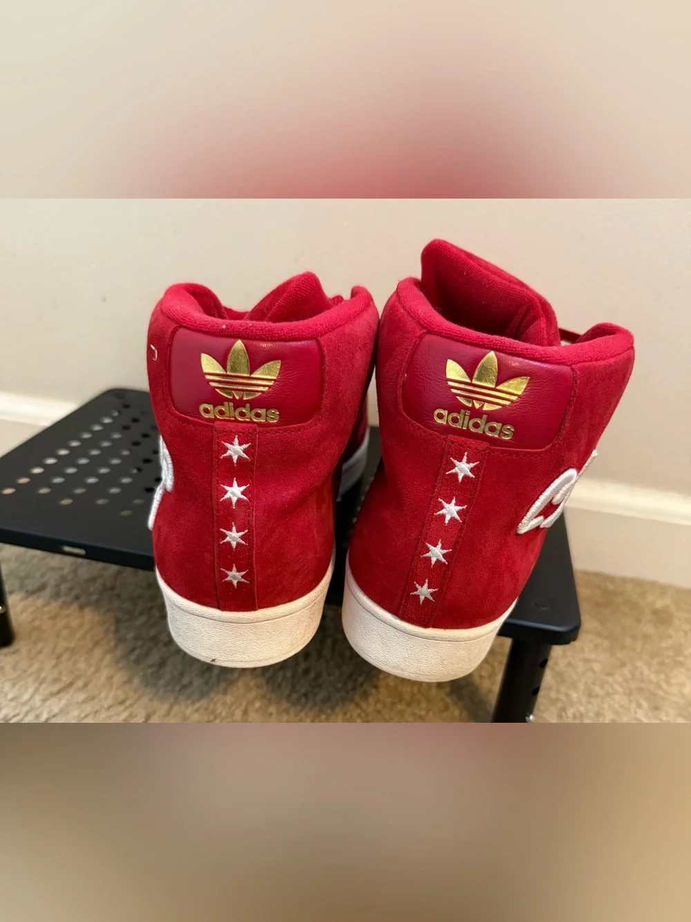 Adidas Pro Model Chicago FV4485 Red Suede High Tops Men’s 10.5 Rare